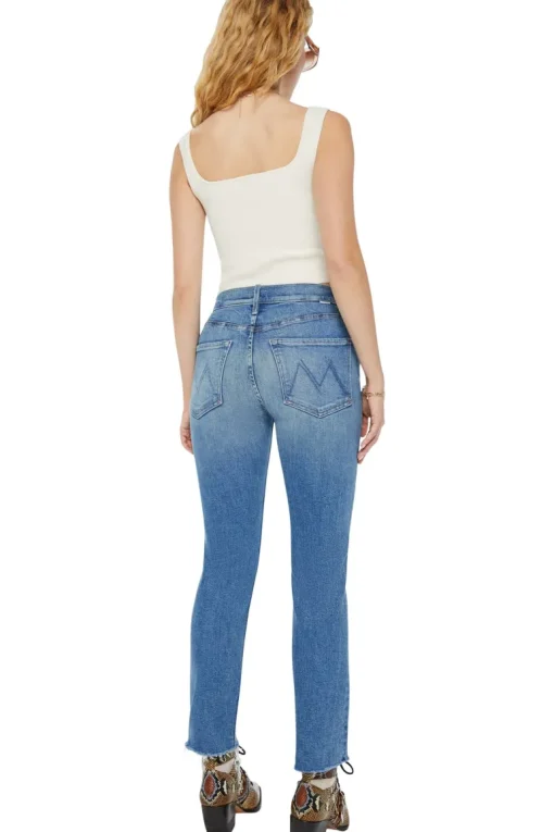 MOTHER Denim Mid Rise Rider Flood in Monkey in the Middle