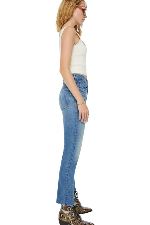MOTHER Denim Mid Rise Rider Flood in Monkey in the Middle