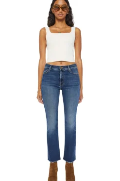 MOTHER Denim Outsider Ankle Fray in Uncharted Waters