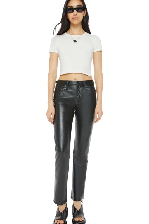 MOTHER Denim Smarty Pants Skimp in Black