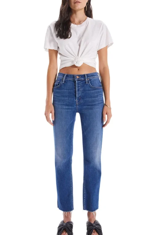 MOTHER Denim The Tomcat Ankle Fray in Let's Just Be Friends