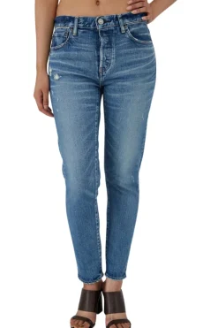 Moussy Denim Avenal Tapered Jeans in Blue