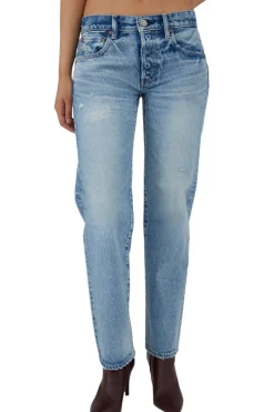 Moussy Denim Bostonia Straight Leg in Light Blue