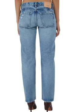Moussy Denim Bostonia Straight Leg in Light Blue
