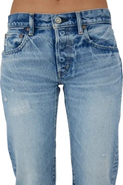 Moussy Denim Bostonia Straight Leg in Light Blue