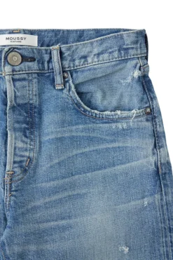 Moussy Denim Bradenton Straight Jeans in Blue