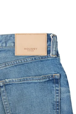 Moussy Denim Bradenton Straight Jeans in Blue