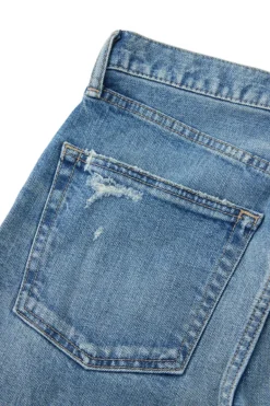 Moussy Denim Bradenton Straight Jeans in Blue