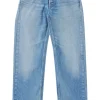 Moussy Denim Cheval Straight Low-Rise Jeans in Light Blue
