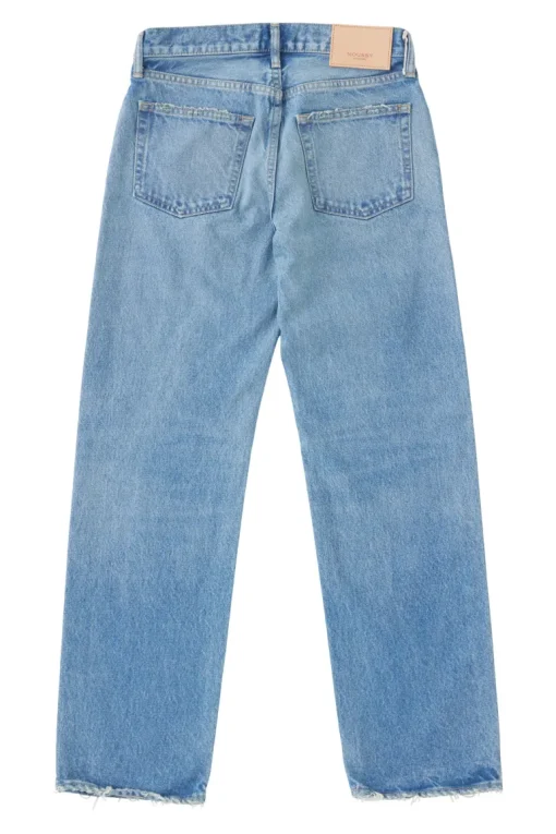 Moussy Denim Cheval Straight Low-Rise Jeans in Light Blue