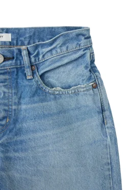 Moussy Denim Cheval Straight Low-Rise Jeans in Light Blue