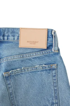 Moussy Denim Cheval Straight Low-Rise Jeans in Light Blue