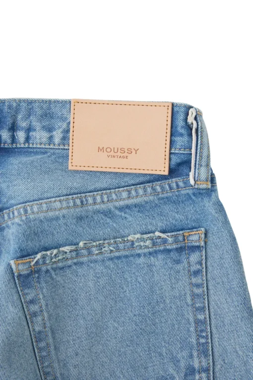 Moussy Denim Cheval Straight Low-Rise Jeans in Light Blue