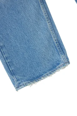 Moussy Denim Cheval Straight Low-Rise Jeans in Light Blue