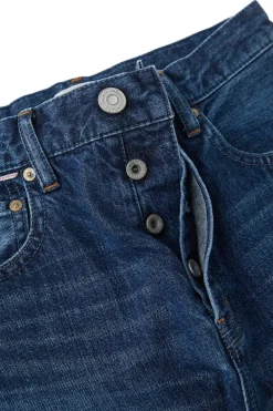 Moussy Denim Corcoran Wide Straight Leg Jeans in Dark Blue