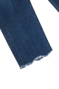 Moussy Denim Corcoran Wide Straight Leg Jeans in Dark Blue