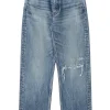 Moussy Denim Esplen Wide Straight Jeans in Blue