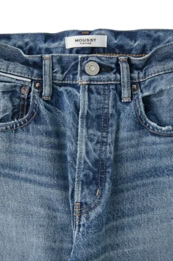 Moussy Denim Esplen Wide Straight Jeans in Blue