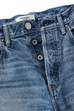Moussy Denim Esplen Wide Straight Jeans in Blue