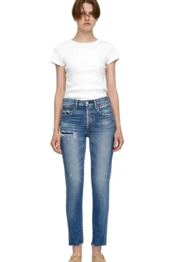Moussy Denim Hammond Skinny High-Waisted Jean in Blue