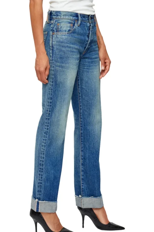 Moussy Denim Hopewell Selvedge Jeans in Dark Blue