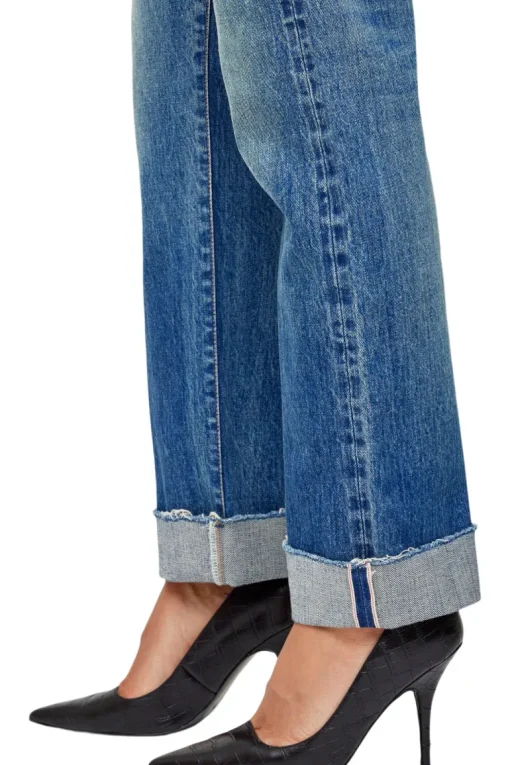 Moussy Denim Hopewell Selvedge Jeans in Dark Blue