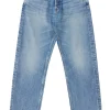 Moussy Denim Mabel Wide Straight Cropped Jeans in Blue