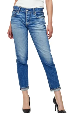 Moussy Denim Saddlebrook Tapered Jeans in Blue