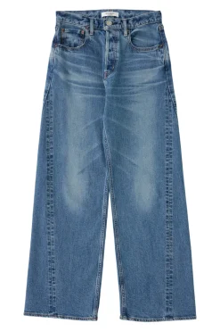 Moussy Denim Salisbury Wide Leg Jeans in Blue