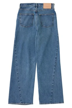 Moussy Denim Salisbury Wide Leg Jeans in Blue