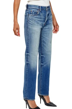 Moussy Denim Woodsburgh Straight in Blue