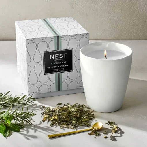 Nest Alfresco Deluxe Candle in White Tea & Rosemary