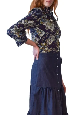 Never A Wallflower Snap Button Down Shirt in Paisley