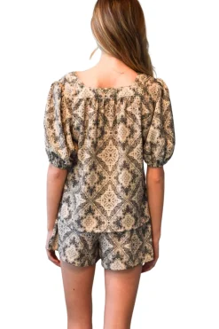 Never A Wallflower Square Neck Top in Bandana