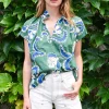 Never A Wallflower Vicki Short Sleeve Top in Crewel Work