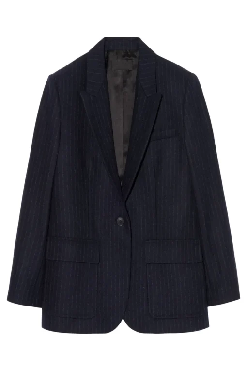 Nili Lotan Brittan Jacket in Midnight Pinstripes