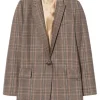 Nili Lotan Diane Blazer in Sand Plaid