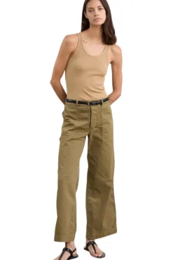 Nili Lotan Leon Boy Pant in Military Green