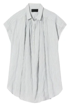 Nili Lotan Normandy Blouse in Ivory Blue Stripes