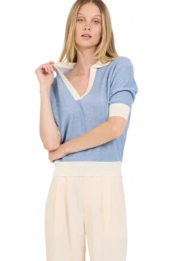 One Grey Day Carmela Top in Ivory Combo
