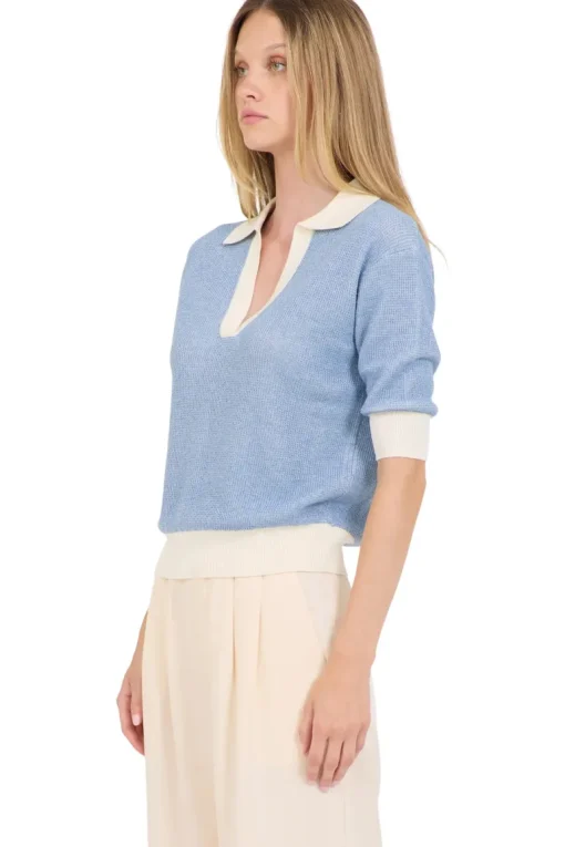 One Grey Day Carmela Top in Ivory Combo