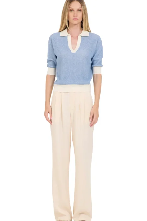 One Grey Day Carmela Top in Ivory Combo