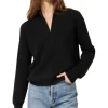 One Grey Day Colorado Half Zip Sweater in Black