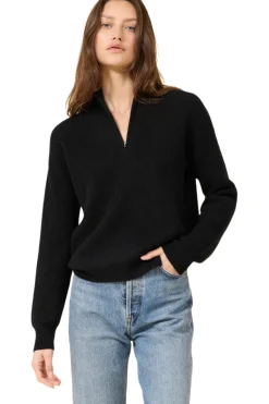 One Grey Day Colorado Half Zip Sweater in Black
