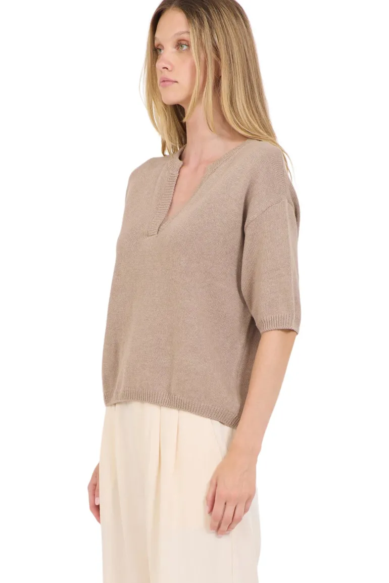 One Grey Day Malene Pullover in Stone