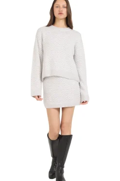 One Grey Day Nyssa Pullover in Ivory Combo