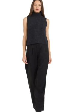 One Grey Day Polly Cashmere Vest in Charcoal