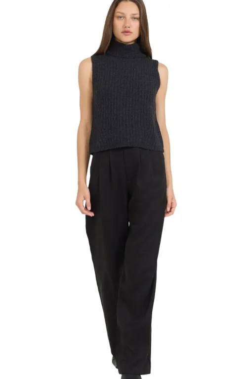 One Grey Day Polly Cashmere Vest in Charcoal