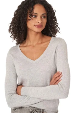Repeat Cashmere Basic Cotton Fine Knit V-neck Pullover