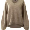 Repeat Cashmere Brushed Cashmere Pullover in Desert
